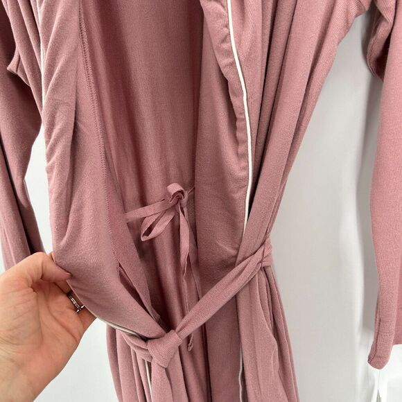 NWT NATORI Women's Dusty Rose Pink Super Soft Wrap Midi Robe Size Small - Picture 4 of 6